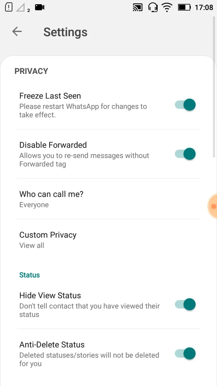 JTWhatsApp Privacy Settings