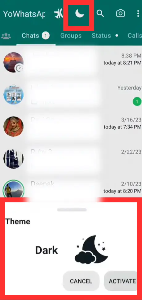 YO Whatsapp Dark Mode