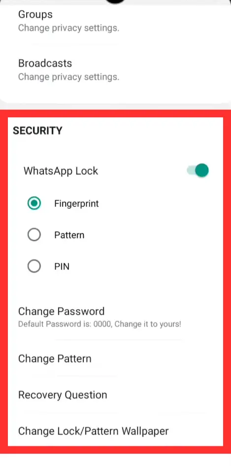 YO Whatsapp Security