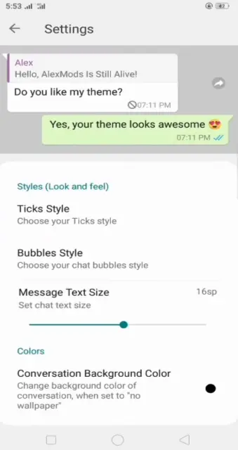 GB Whatsapp Bubbles Ticks