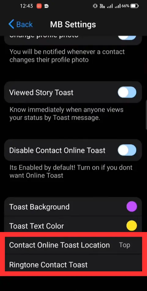 MB Whatsapp Ringtone Contact Toast