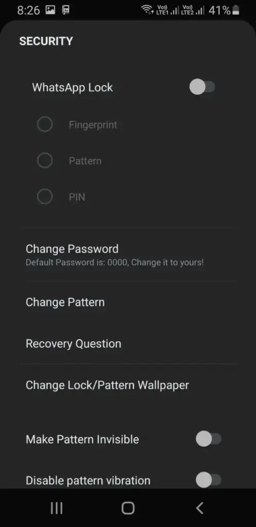 WhatsApp Plus Chat Lock