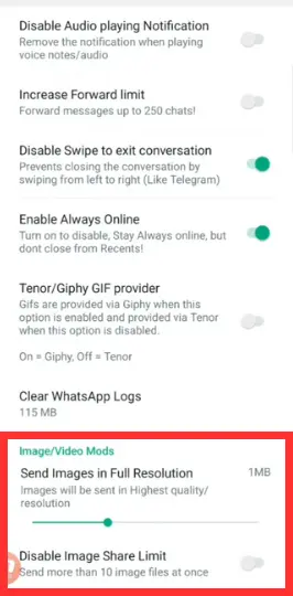 Aero WhatsApp Image Resolution