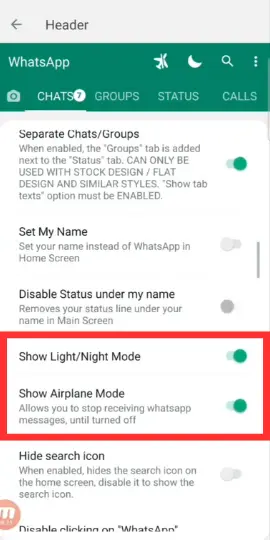Aero WhatsApp Night Mode 1