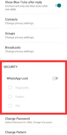 Blue WhatsApp Lock