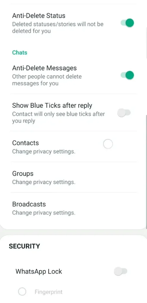 Gold WhatsApp Call Settings